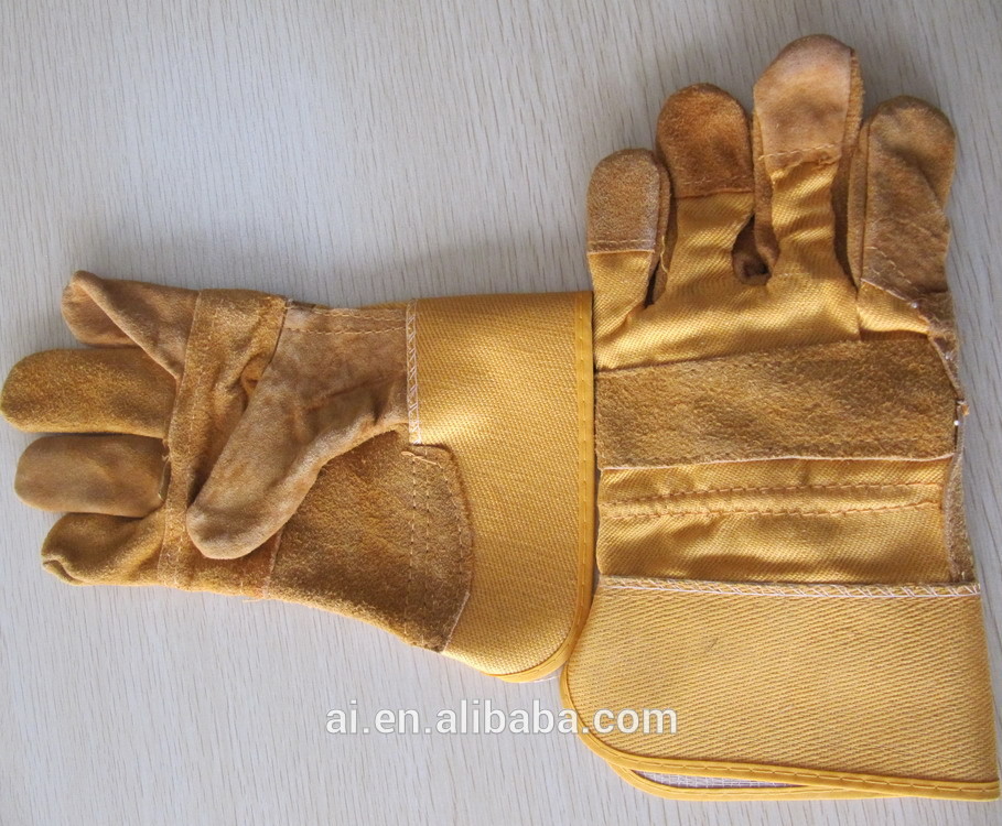 Different Kinds Of Leather Working Construction Gloves / Plain grey leather working gloves